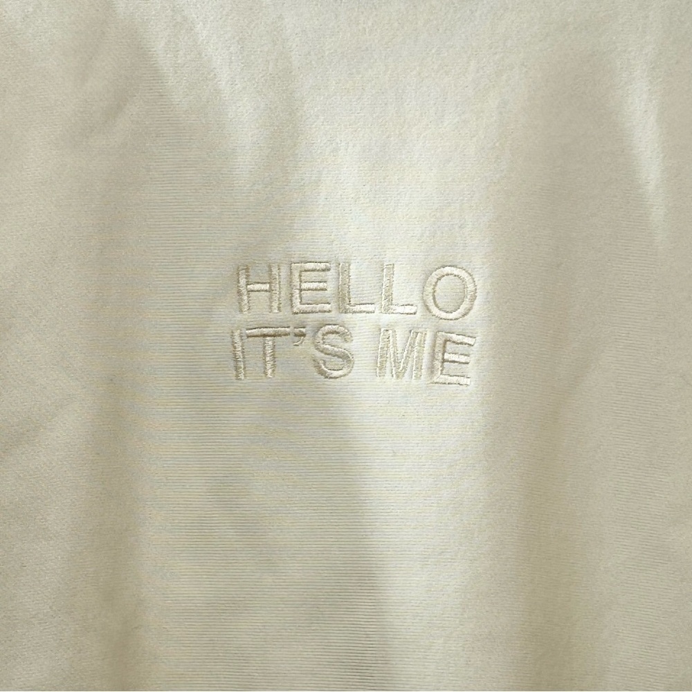Adele Sweatshirt Women's Cream Hello It's Me Embroidered Concert Size Small - Picture 2 of 8